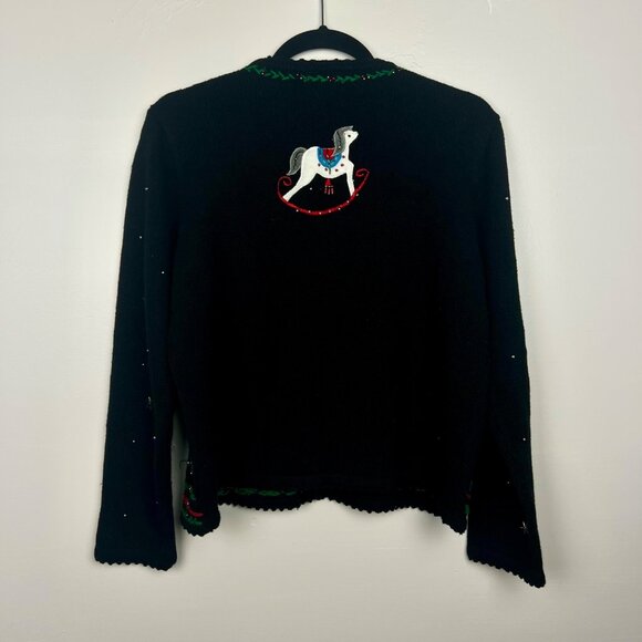 Designers Studio Originals Women's Ugly Christmas Cardigan Sweater Size Medium - Picture 4 of 7